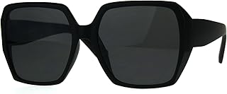 SA106 Womens Plastic Butterfly Rectangular Large Diva Sunglasses Matte Black