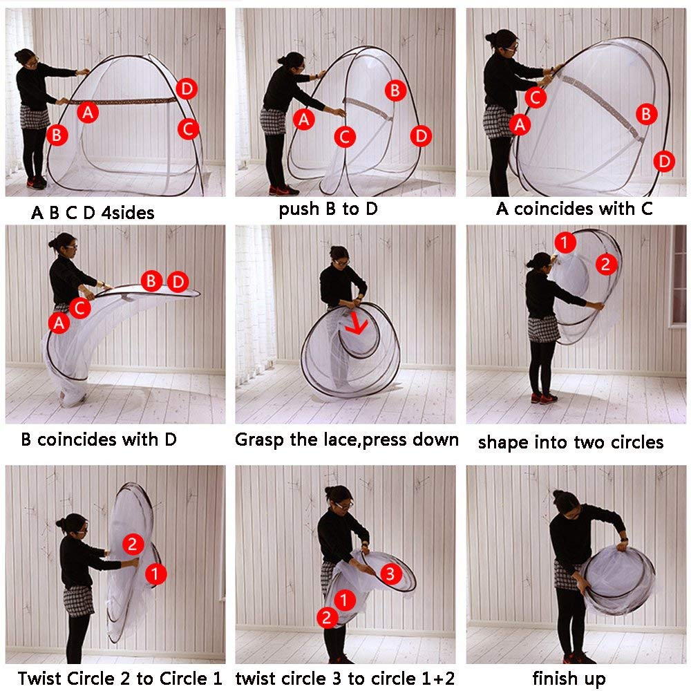 Moustiquaire dôme Pop-up Pliable Tente moustiquaire Jouer Tente Facile à Installer Répulsif pour Les Insectes pour lit Camping Voyage Home extérieur