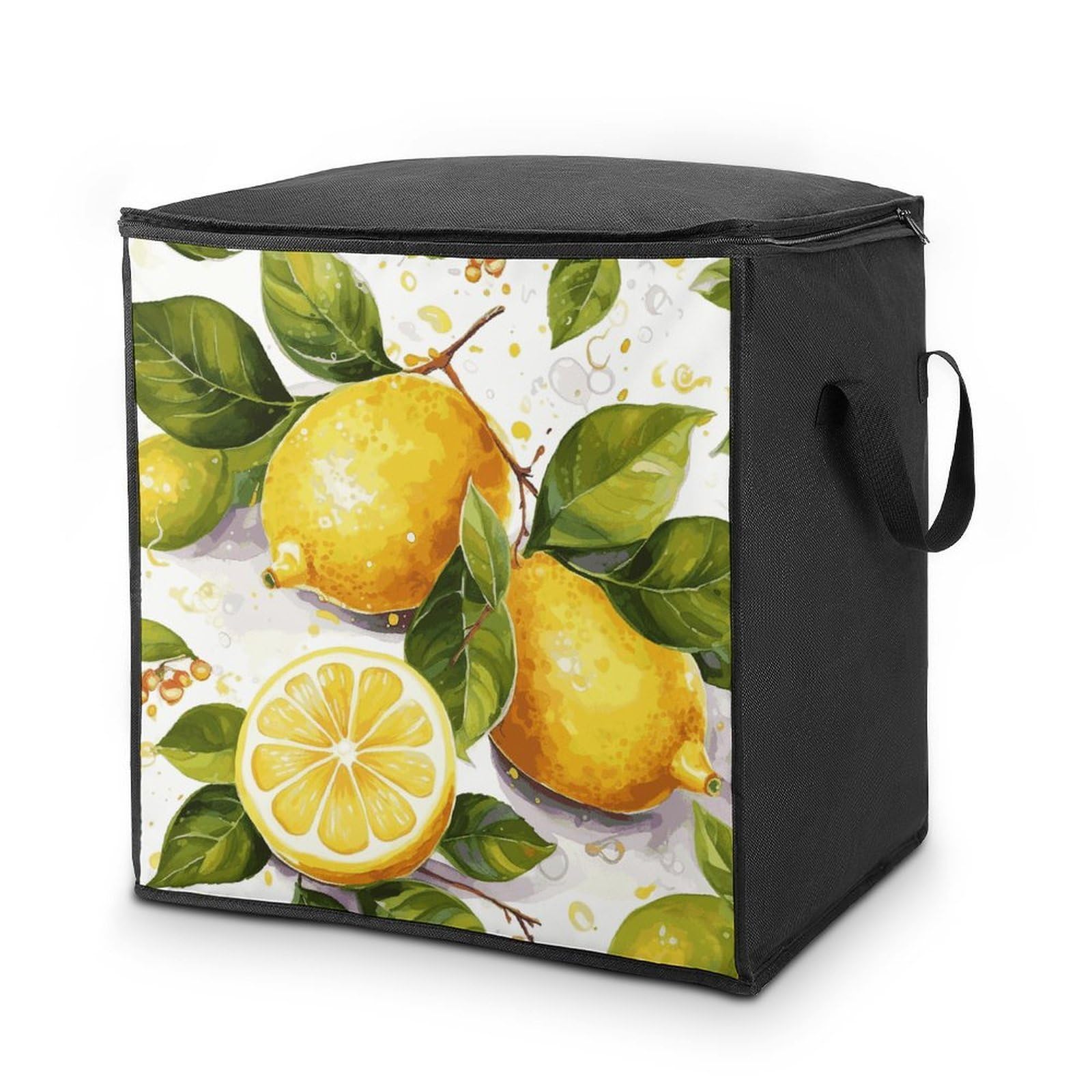Fekiloot Style Fruits Lemon Storage Bags With Reinforced Handles,Moving Bag With Zipper,Closet Organizers,Compression Packing Cubes