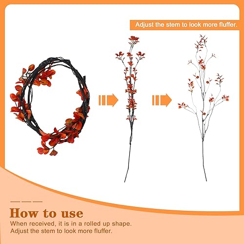 Miniatura 9 de Riceshoot 6 piezas de hojas artificiales de 35.4 pulgadas, ramas de primavera, plantas falsas con tallos de arbustos sintéticos, plantas de hojas