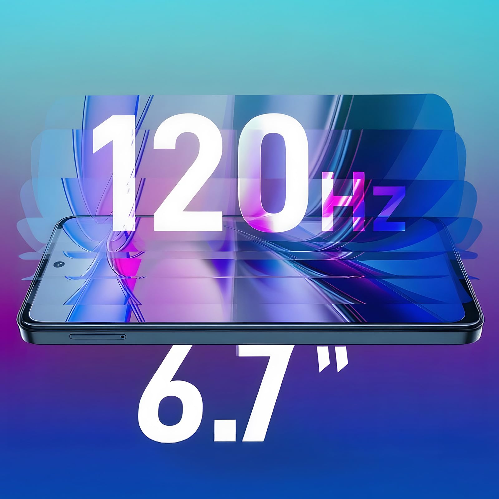 ZTE Nubia Focus 2 5G, Smartphone Libre con IA, 8GB+256GB, Pantalla 6,7" HD+ 120Hz, Cámara 108MP, Batería 5000mAh, Carga Rápida 18W, Android 15, Incluye Funda y Protector, Negro