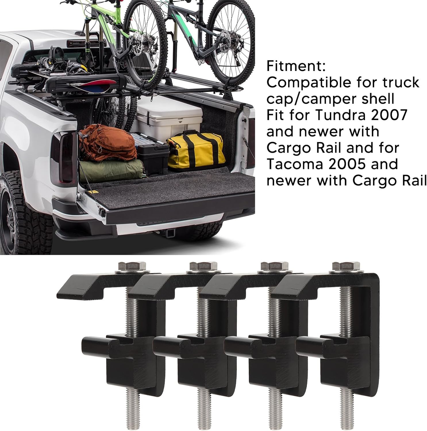 4 Sets Utility Track System Mounting Clamp Track System Mounting Clamp P Ac 04n High Strength Truck Cap Topper Clamps Camper Accessories Compatible With Tacoma Tundra