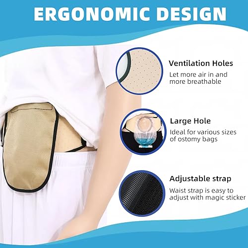 Miniatura 3 de WEEOATAR Cinturón de colostomía para bolsa de ostomía, protector de estoma, fácil acceso con adhesivo mágico, envoltura de ostomía para abdomen con