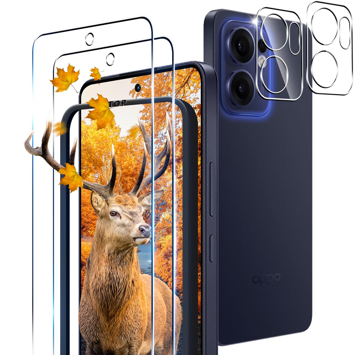 【2+2枚セット ガイド枠付き】用 OPPO Reno13A ガラスフィルム 2枚 Reno13 A フィルム + 2枚 カメラ保護フィルムセッ 【 日本旭硝子製 9H強度 】 対応 オッポリノ13A 保護フィルム 強化ガラス フィルム ケース 高透過率 3D Touch対応 厚さ0.26超薄型 飛散防止 高感度 耐衝撃 指紋・汚れ防止 ゼロ気泡 ラウンドエッジ加工 簡単貼り付け