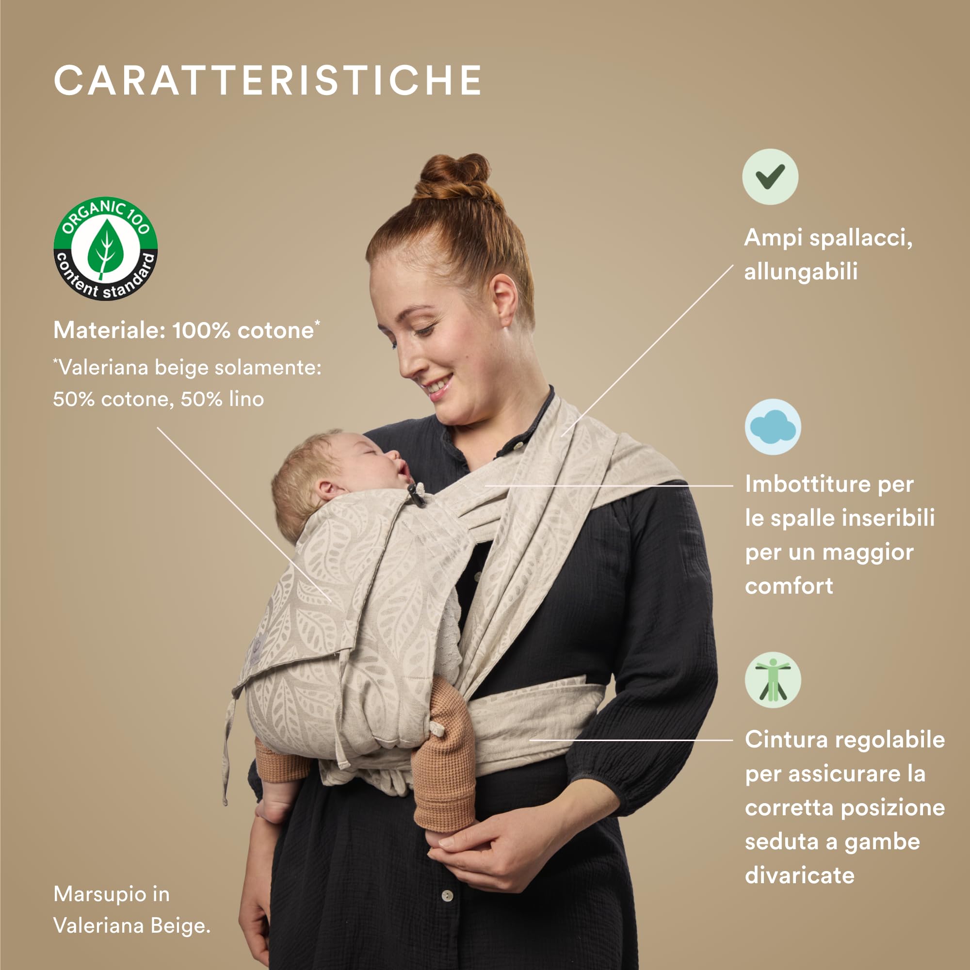 Marsupio Stokke Limas, Glacier Green (OCS) - Marsupio per neonati con mezza fibbia - Tre opzioni di trasporto - Sicuro, dalla nascita fino a 15 kg