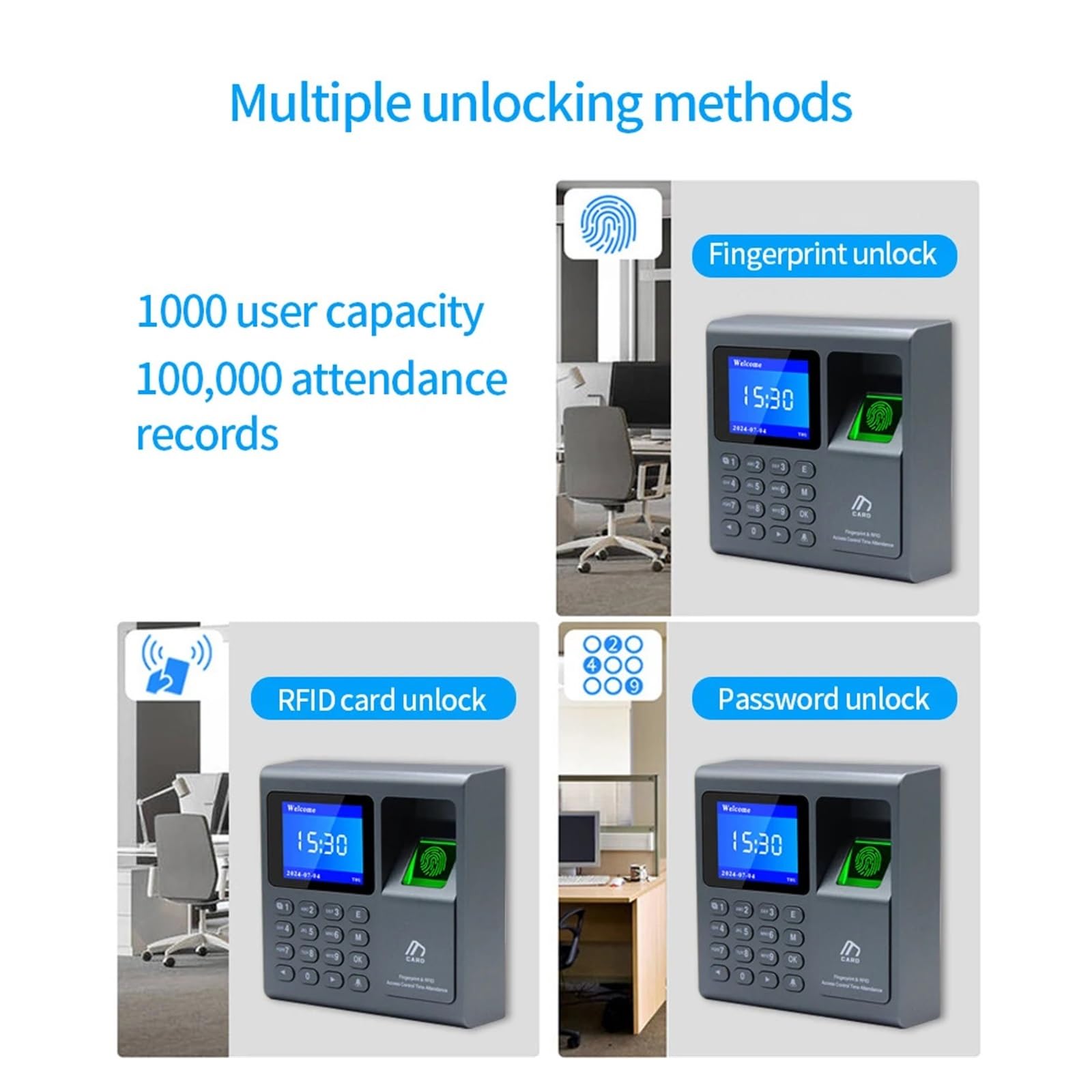 Orologio marcatempo, macchina for la rilevazione e presenze F30 Macchina for con impronta digitale Tastiera di controllo degli accessi dei dipendenti 'ufficio elettrico Registratore per i dipendenti