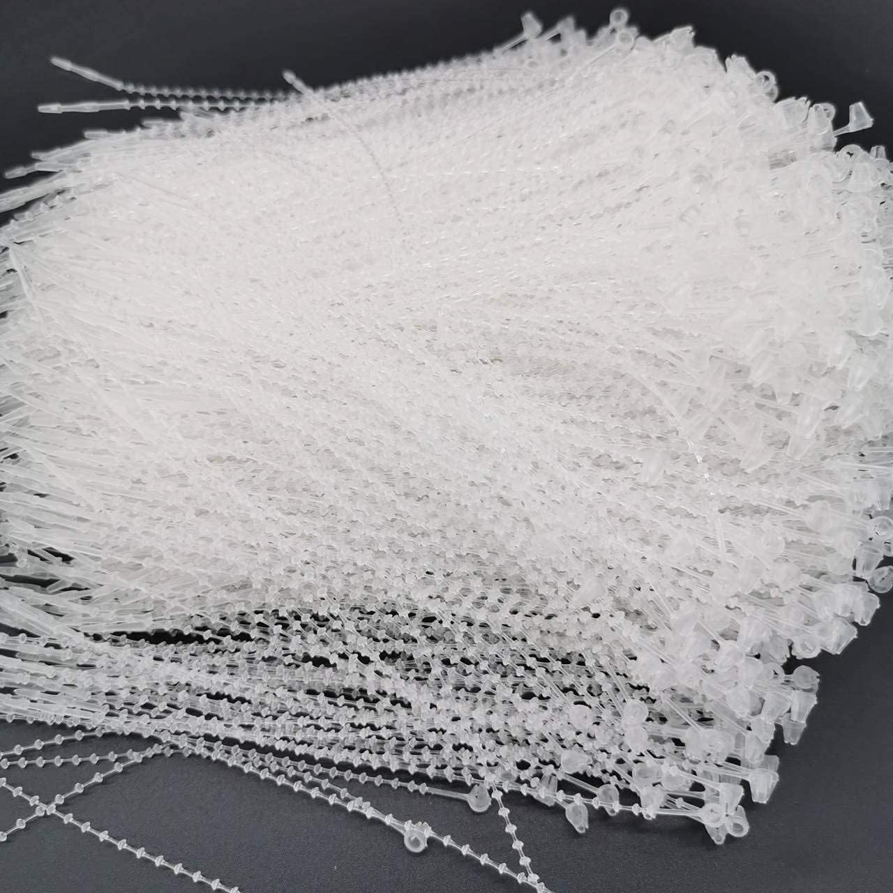 Pack of 1000pcs Snap Lock 5" Pin Adjustable Security Beaded Loop Tie Plastic Paper Prices Tag Fasteners - White - Image 5