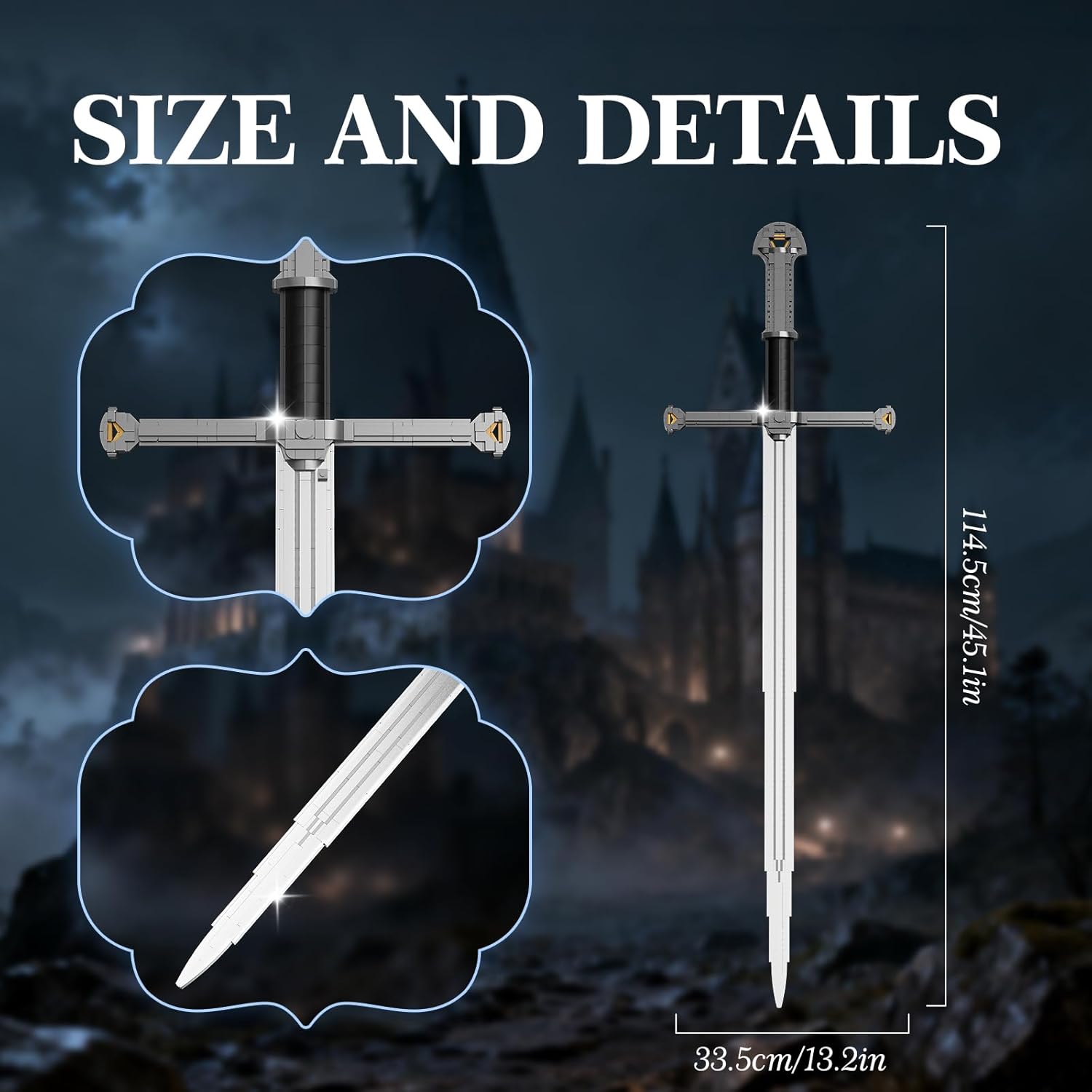 Epic Medieval-Style Sword Building Sets. Anime RPG Toy Narthil for Display, Collectors & Roleplay. DIY Assembly Model for Home & Office Decor for Fans, Adults & Kids 8+ (521 PCS)