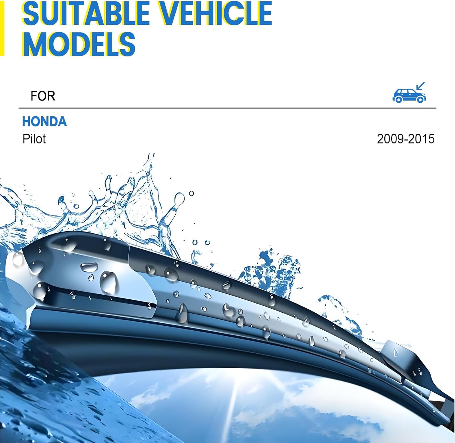 Gavimnal® Windshield Wiper Blades Replacement For Honda Pilot 2009 2010 2011 2012 2013 2014 2015,All-Season Front Rear Wiper Blades And Rear Wiper Arm Set For My Car(Set of 4)