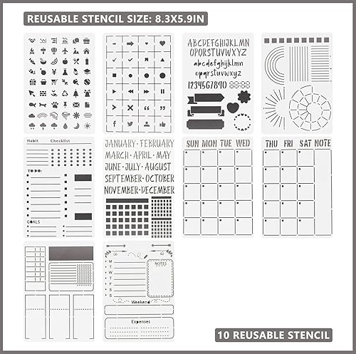 Miniatura 5 de Kit de diario de puntos con caja de regalo, juego de 75 piezas de suministros para diario, incluye 192 páginas numeradas, cuadernos A5, bolígrafos