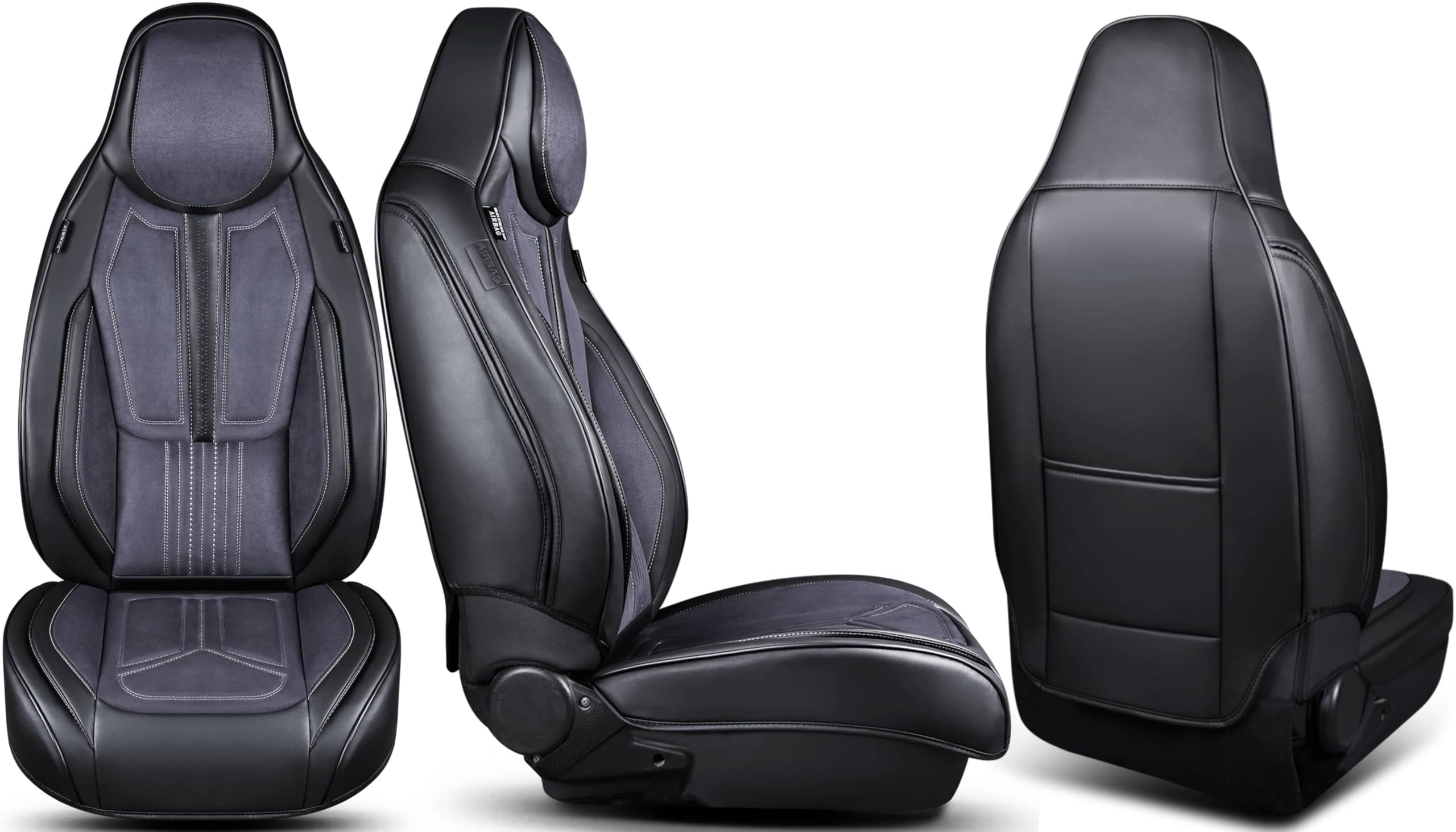 BREMER SITZBEZÜGE Set di 2 coprisedili per auto compatibili con Kia Sorento 4 MQ4 conducente e passeggero a partire dal 2020, colore nero/grigio