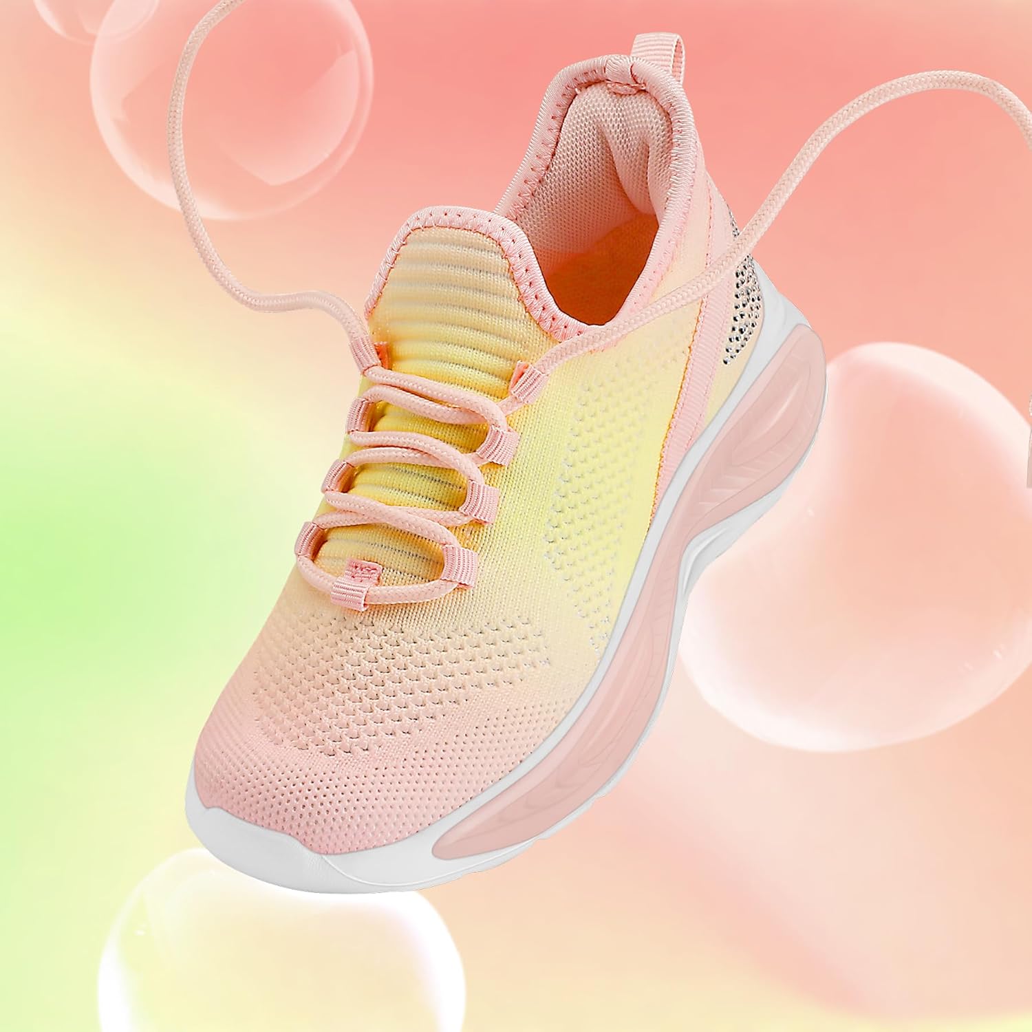 RUNSIDE Girls Lightweight Sneakers Kids Lace-up Tennis Running Shoes, Breathable Walking Shoes for Toddler/Little Kid/Big Kid - Image 3