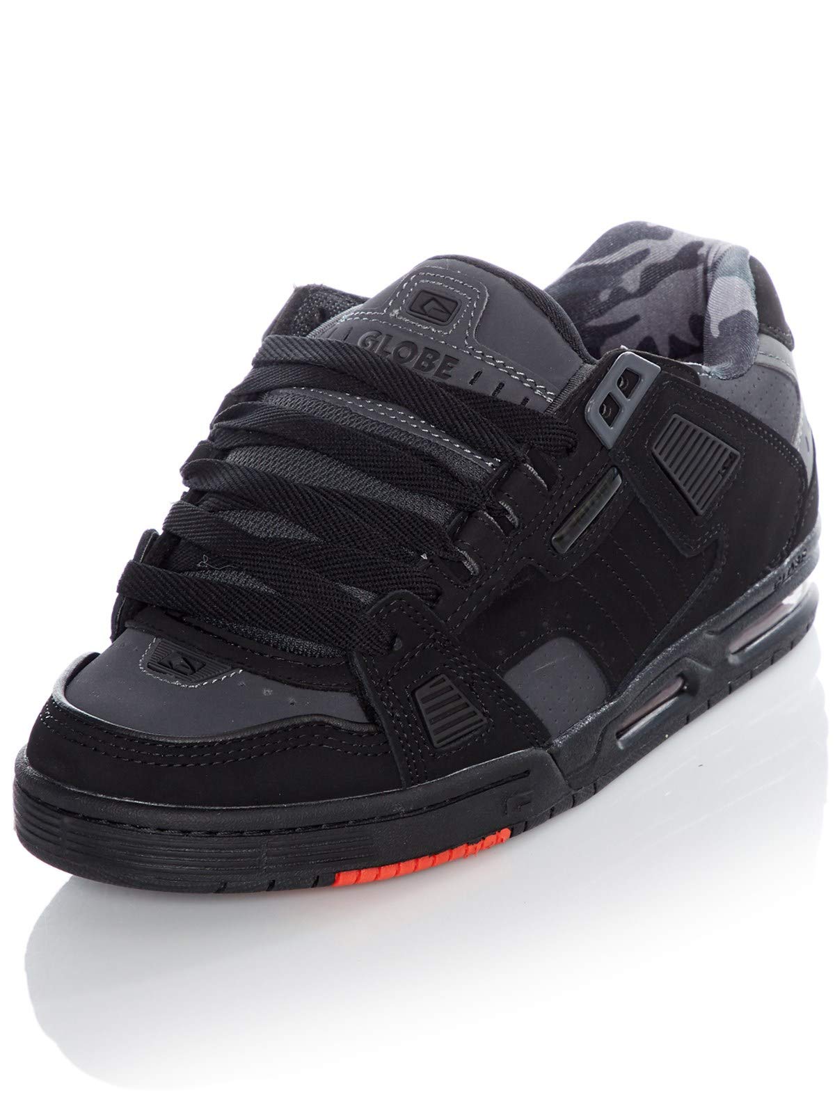 Globe Men's Sabre Skateboarding Shoes, Black Black Night Red 10982, 14 US