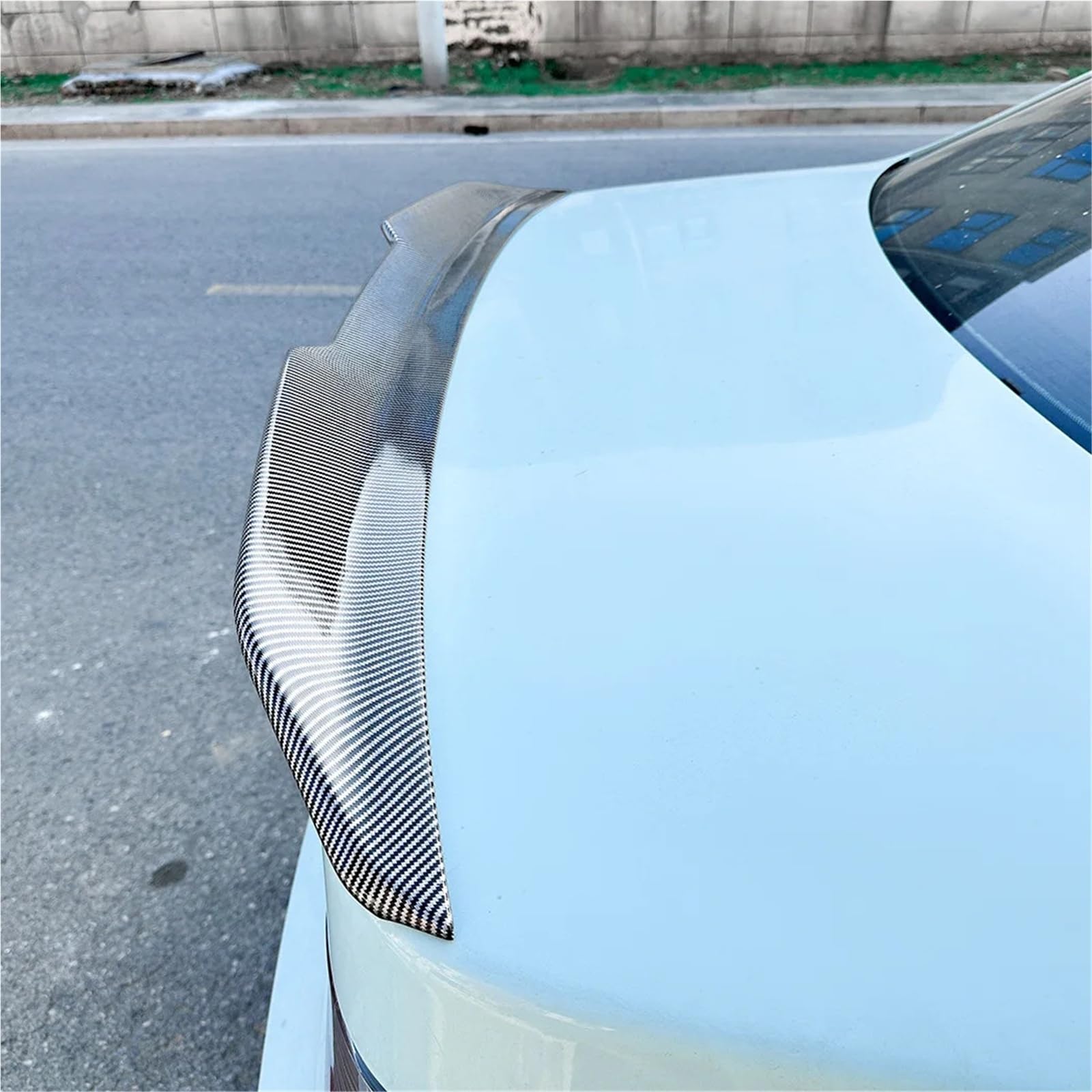 Tylny Spoiler FKompatybilny z BMW serii 5 E60 2004-2010 PSM Style Tylna owiewka samochodu Spoiler bagażnika Decklid Wykończenie pokrywy Splitter Lip(Carbon Fiber look)