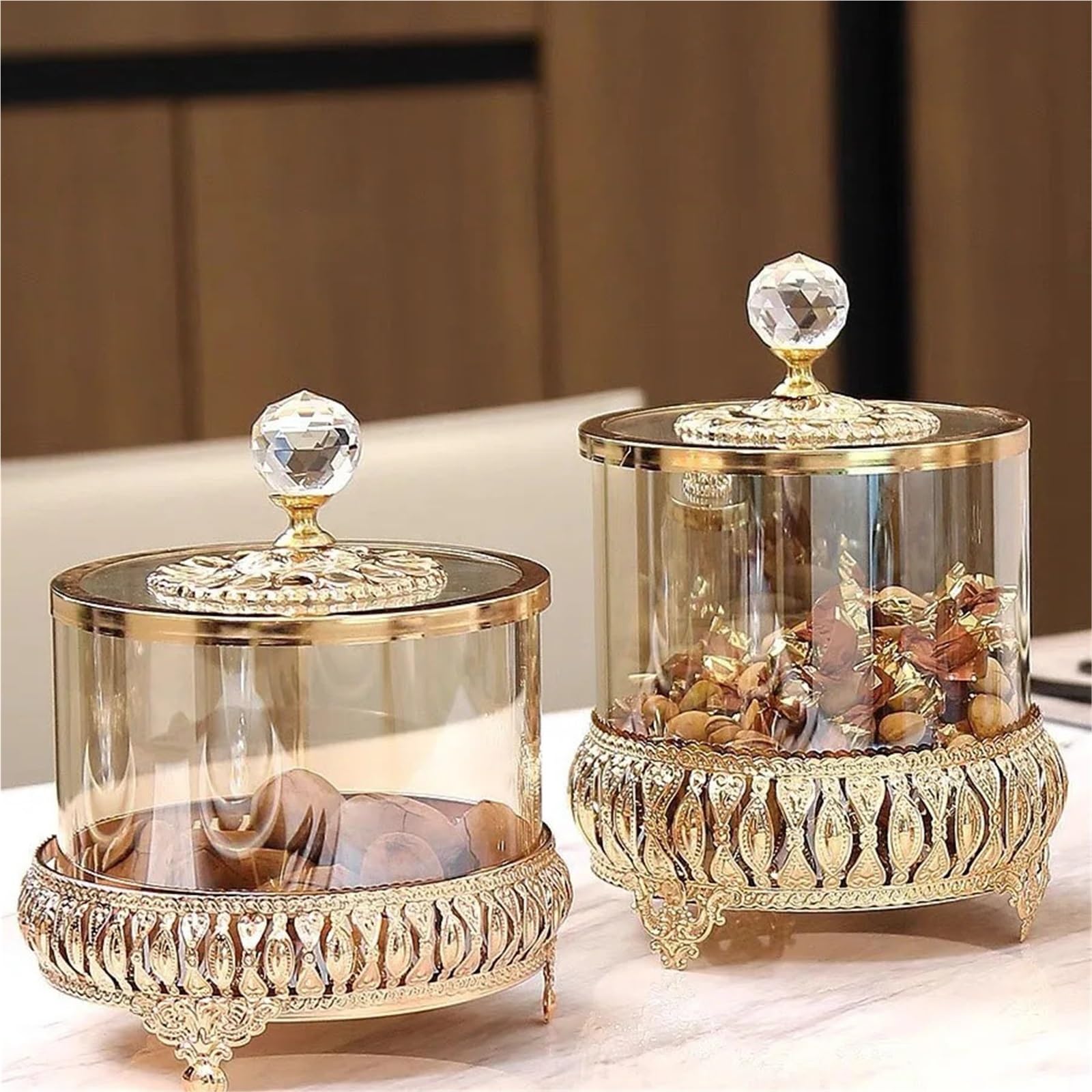 Tarro De Caramelo Tarro de Cristal for Dulces, Lujoso Tarro de Almacenamiento de Alimentos, tarros Dulces for decoración de Galletas, 1 Uds. para Bodas Caramelos(13 * 22cm)