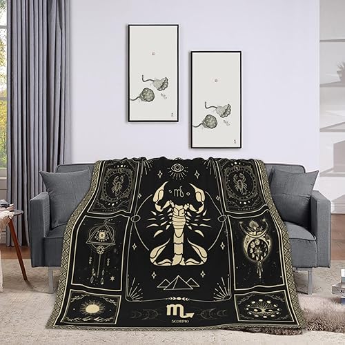 Miniatura 2 de Manta de constelación de escorpio, manta con signo de astrología, decoración de habitación de bruja, manta suave de cumpleaños para mujeres y