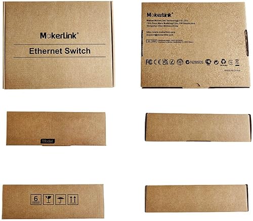 Miniatura 8 de MokerLink Interruptor Ethernet de 5 puertos 2.5G con SFP 10G, 5 puertos Base-T de 2.5G compatibles con 101001000Mbps, conmutador de red sin