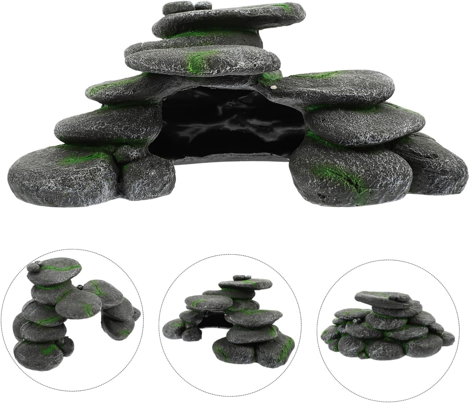 Mikikit 3pcs Cobblestone Design Turtle Basking Platform Reptile Climbing Platform