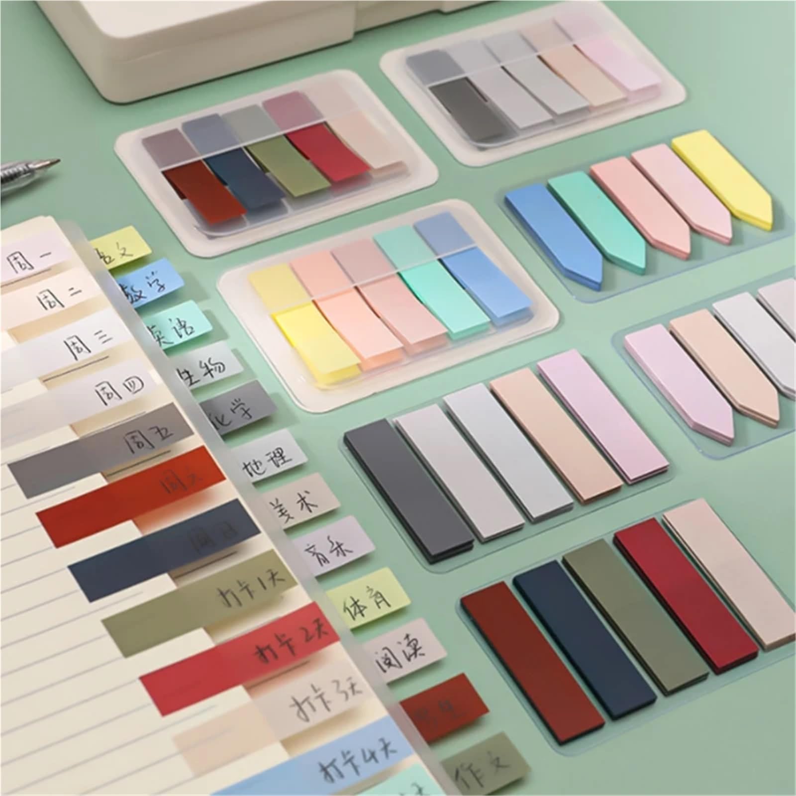 Haftnotizen, 50 Stück, Vintage-Farbe, Haftnotizen, Notizblock, Index-Tabs, Lesezeichen, Schreibwaren (Blau 2)