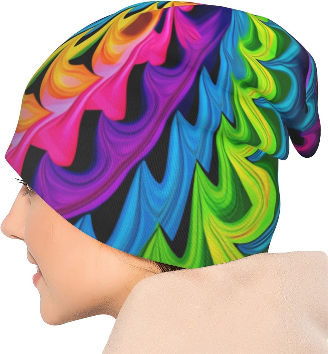 Skull Beanie Hats Slouchy Winter Warm Chemo Caps Stretch Hip-Hop Knit Skull Cap Sleep Cap Headwear for Men Women