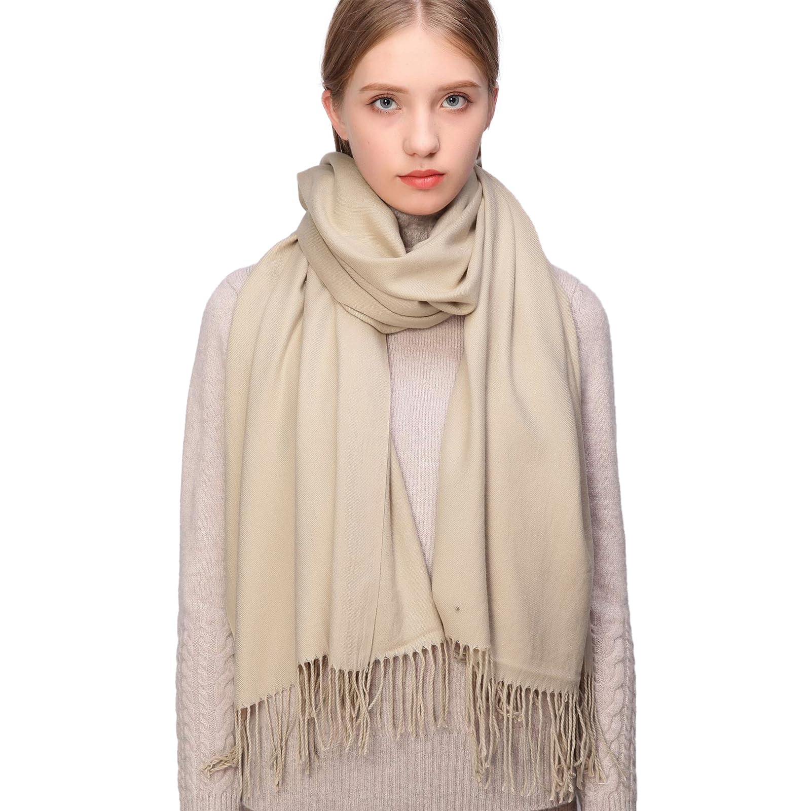 RIIQIICHY Sciarpa Scialle Donna Stola Invernale Pashmina Elegante Cerimonia Con Frange