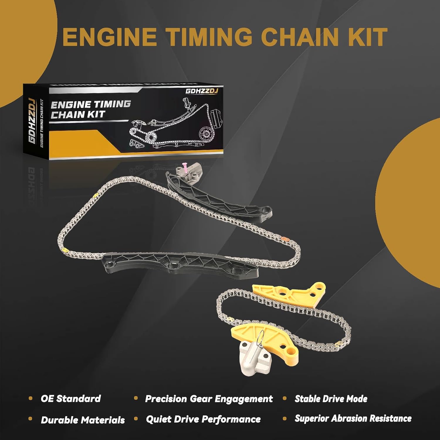 Timing Chain Kit with Sprockets & Guides for 2014-2024 Kia Sorento, 2013-2024 Hyundai Santa Fe Sport/Santa Fe, 2015-2019 Sonata 2.0T 2.4L G4KH G4KJ | OE 24321-2G111 24431-2G101