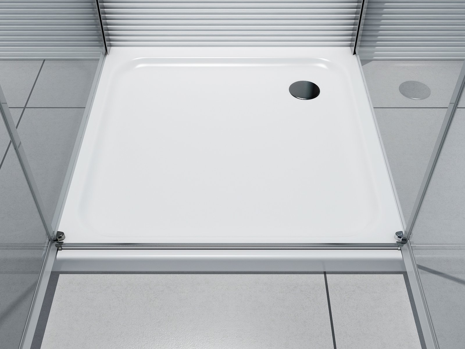 Glaszentrum Hagen Aya Duschkabine – Fünf-Eck, ESG-Sicherheitsglas 8 Mm, Rahmenlos (100x100x195 Cm)