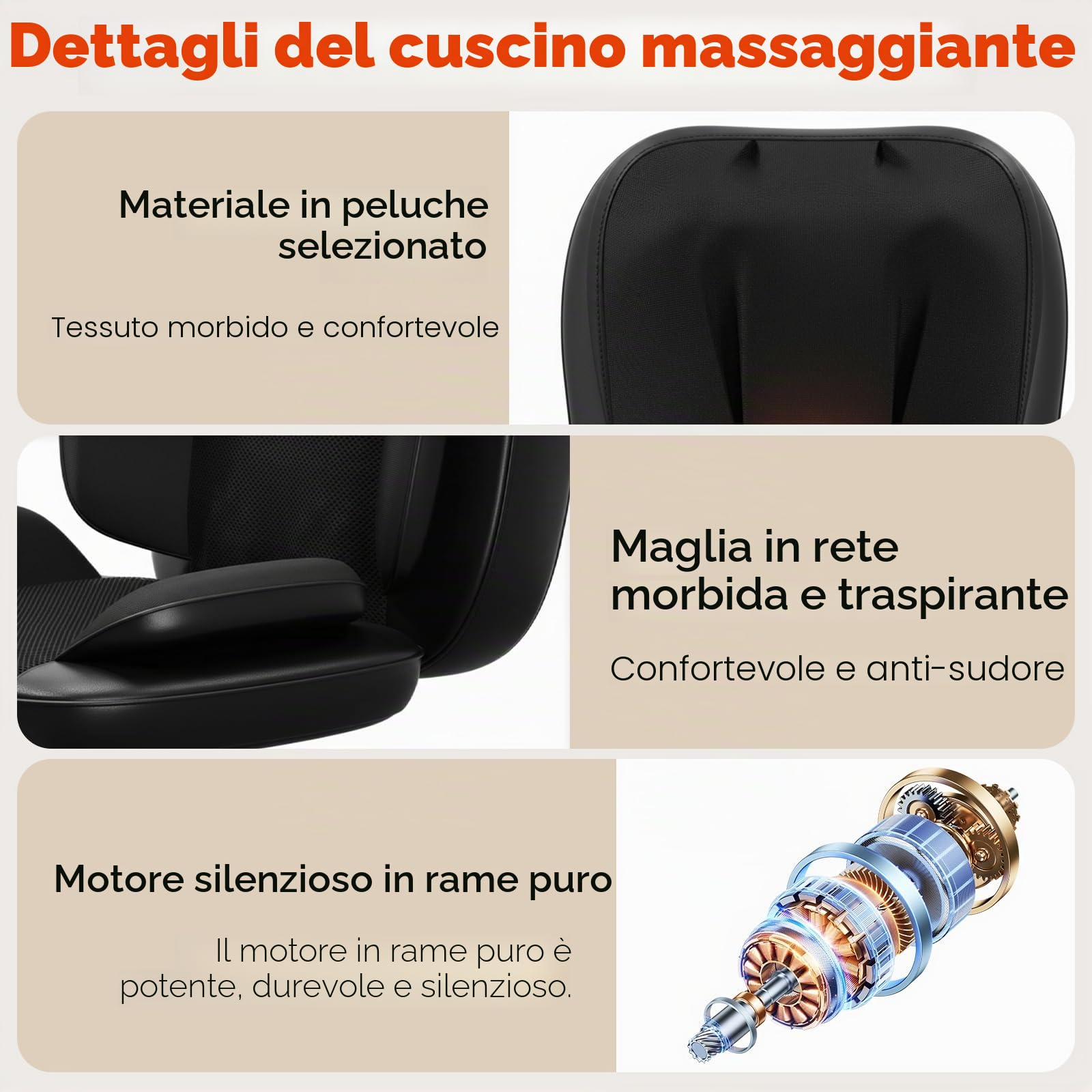 Shiatsu Tappetino da massaggio Schiena con Calore,2D/3D Shiatsu Massaggiatore Elettrico con Compressione d’Aria, Poltrona Massaggiante Professionale per Corpo a Casa o da Ufficio