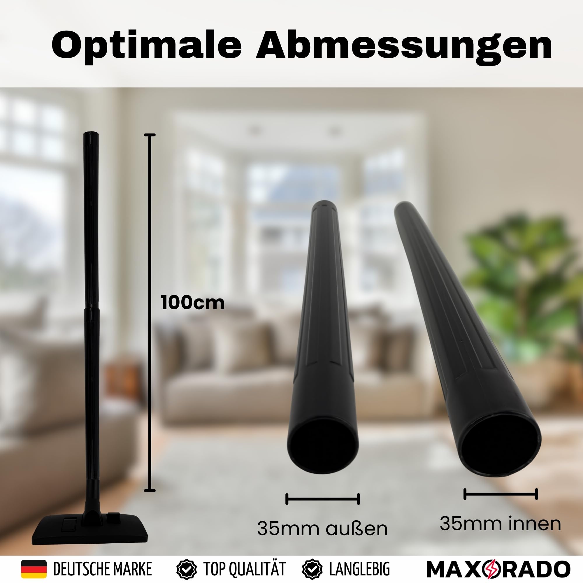 Rohr Düse Aufsatz 6-tlg Ersatzteile Set 35mm passend für Kärcher A K WD2 WD3 WD4 WD5 WD6 Verlängerung Saugrohr DN35 Nassauger Staubsauger Industriestaubsauger