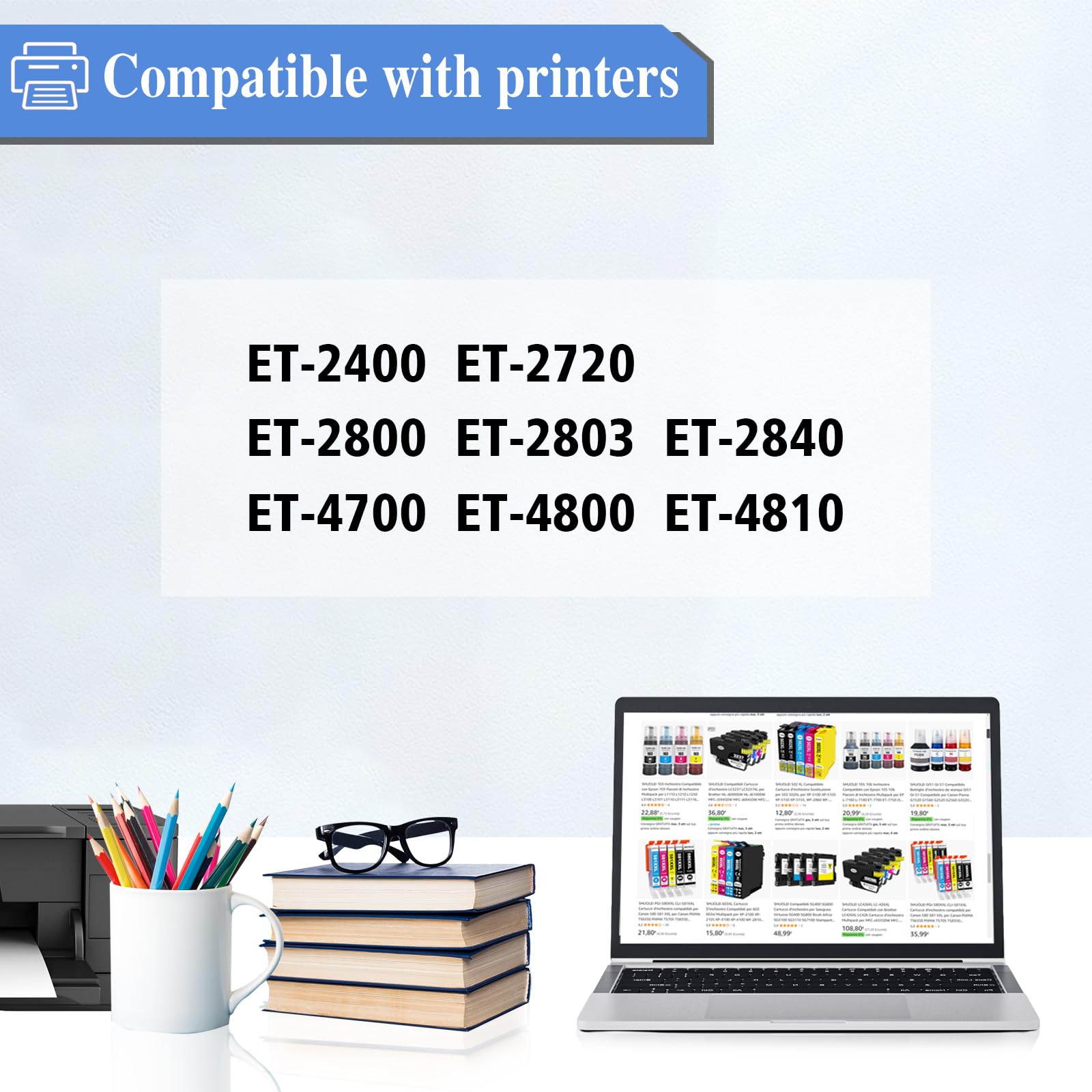522 Ink Refill Bottles ET 2800 ET 4800 ET 2400 ET-2803 Printer - View #12