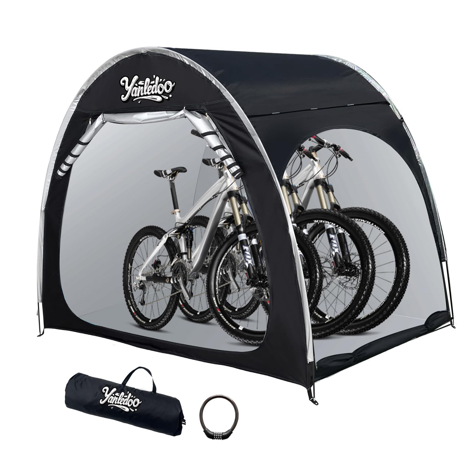 Yanledoo Large Bike Storage Tent, Fits 2-3 Bikes, Outdoor Shelter(Black) — image 1