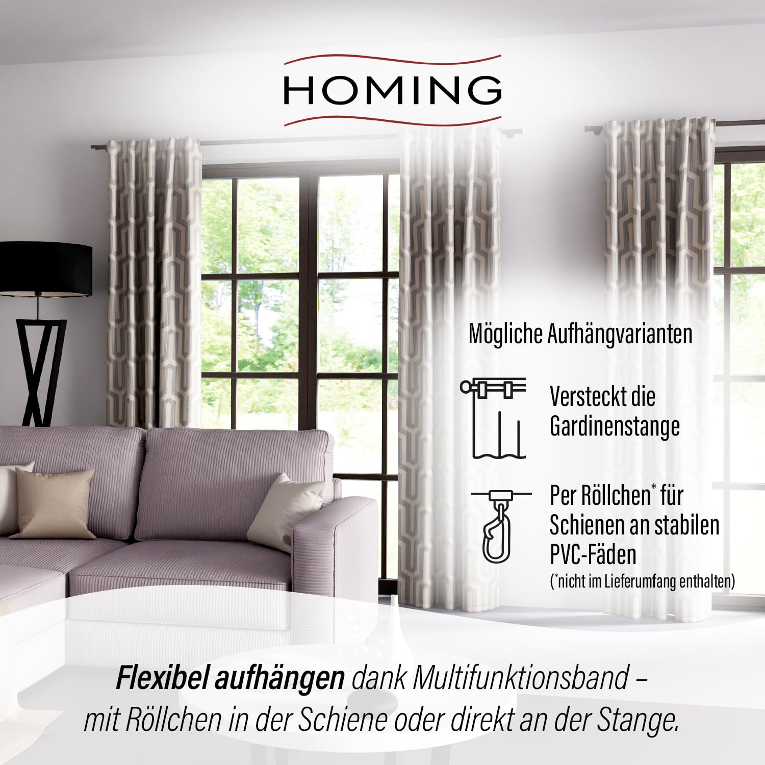 Homing Vorhang Tiaro | Petrol Gold | geometrisch Gemustert | Luxus modern | Schlafzimmer
