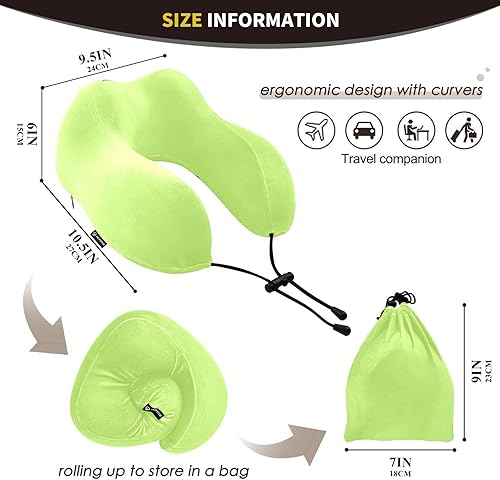 Miniatura 7 de Almohada de viaje de color marfil para cama de viaje de coche, almohada de espuma viscoelástica en forma de U para el cuello, color marfil