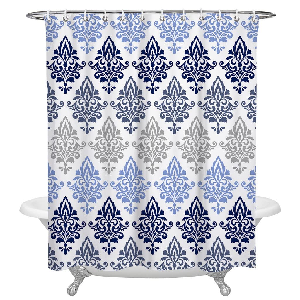 MOBYGKFY Pattern Gradient Shower Curtains Waterproof Polyester Bath Curtain Bathroom Decor