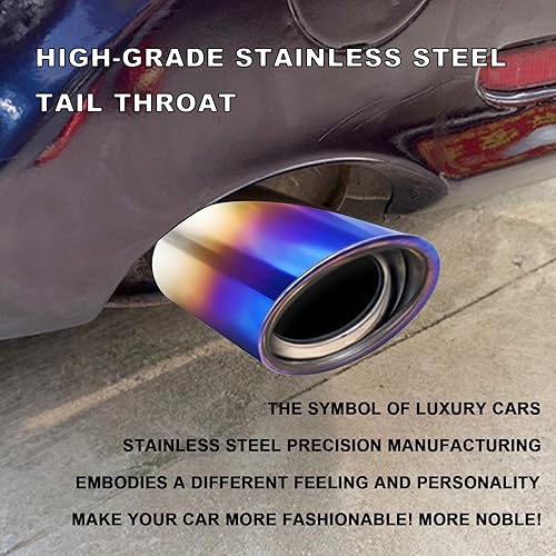 Miniatura 6 de Punta de escape de acero inoxidable para automóvil, de 2.5 a 3.3 pulgadas, decoración de automóvil ajustable con acabado cromado, tubo de escape