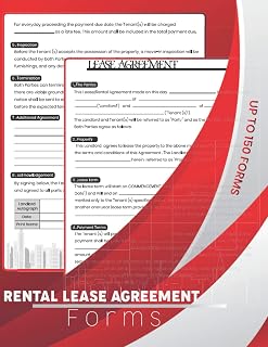 Rental Lease Agreement Forms Book: perfect form to help organize your rental properties! 8.5x11 inches 153 pages.