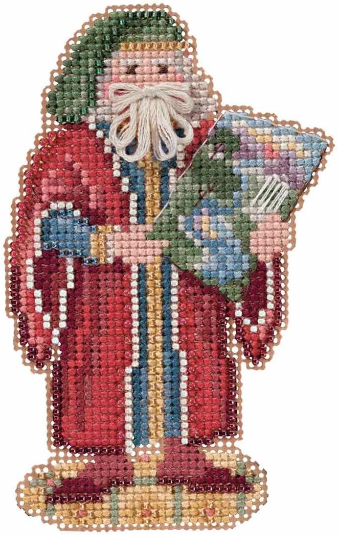 Florence Santa Beaded Counted Cross Stitch Christmas Ornament Kit Mill Hill 2016 Renaissance Santas MH201632