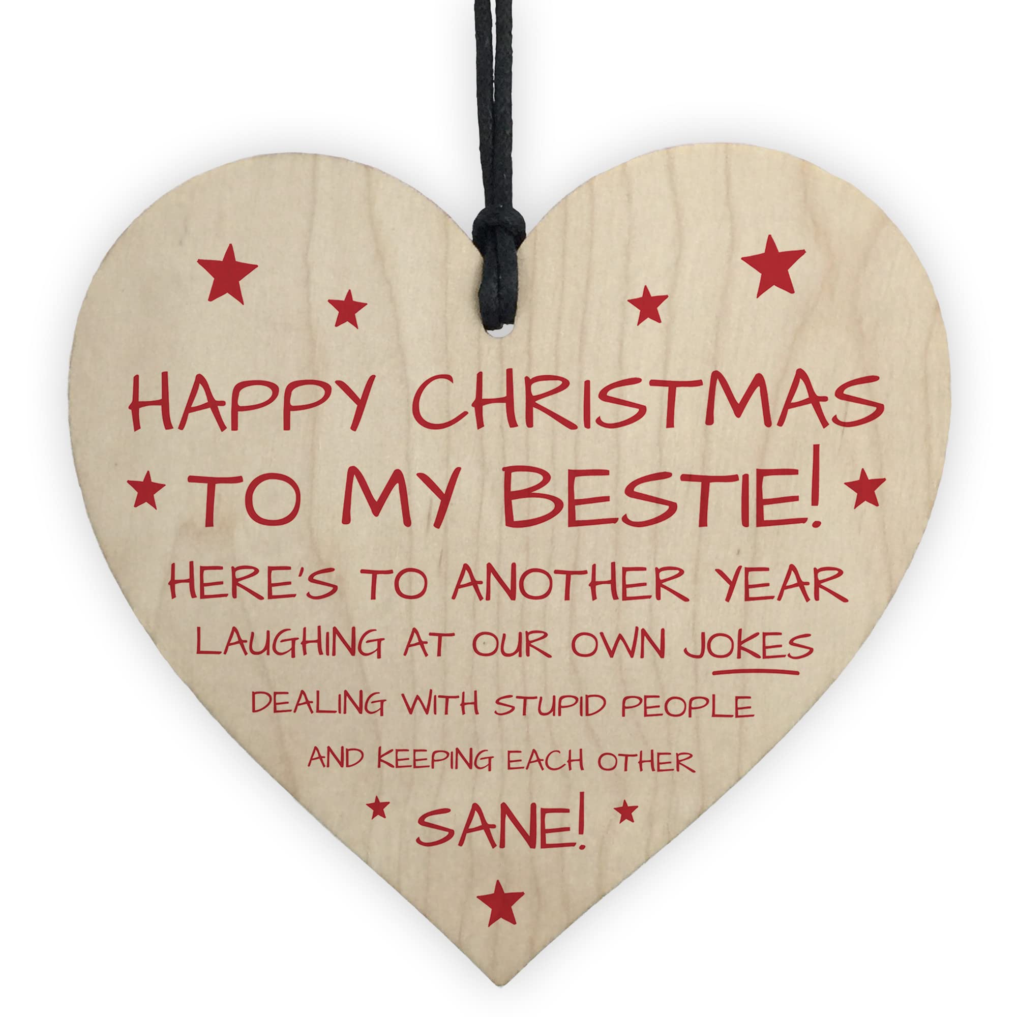Red Ocean Happy Christmas To My Best Friend Novelty Hanging Heart Friendship Gift For Friend Funny Gifts For Girls