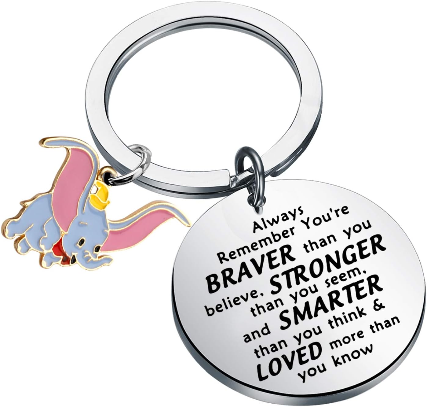 SEIRAA Elephant Gift Movie Fans Inspiration Key Ring for Daughter Son BBF Always Remember Youre Braver