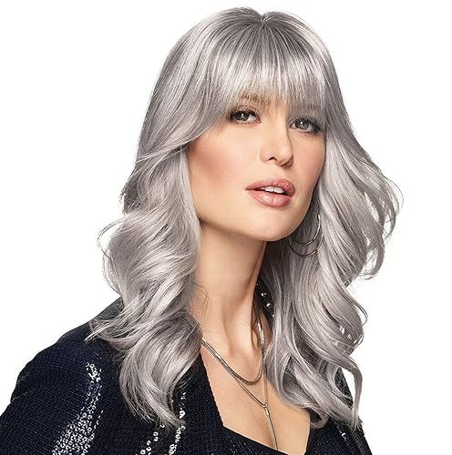 Raquel Welch Chameleon Hair Topper Color R60 Blanco Niebla Pelucas Mujeres Sintético Monofilamento Base Clip En Bang Hairpiece Fringe