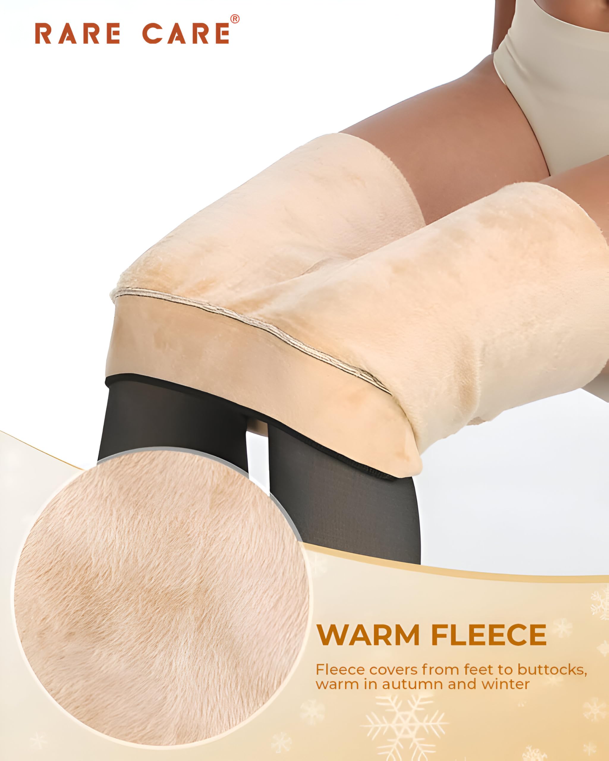 RARECARE Stockings for Girls | Winter Warm Thermal Dual Tone Fleece | Thermal Wear for Women Set | Waist Size : 26 to 34 | Stretchable | Upto 0 DEGRE Celsius | 1 Year Warranty of Fabric | Black - Image 7 thumbnail