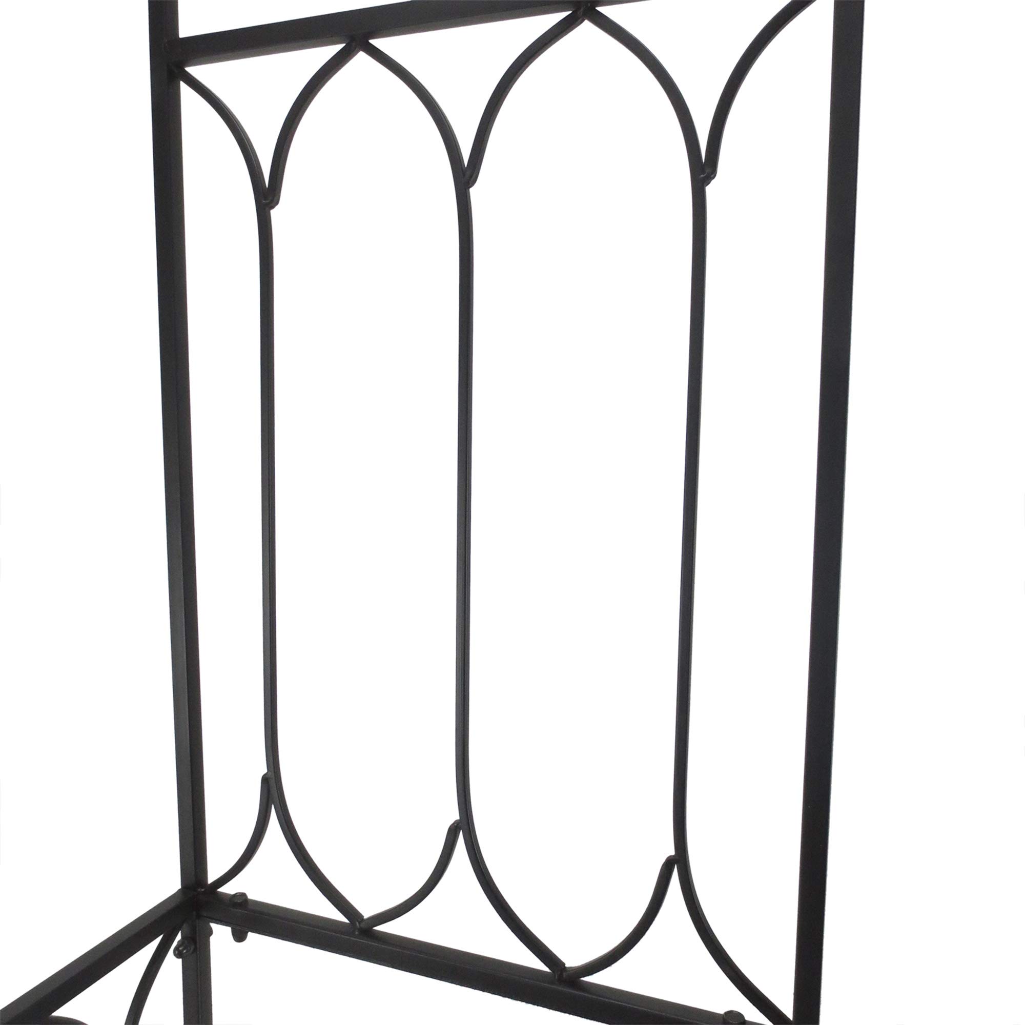 Outsunny Rosenbogen aus Metall Rankhilfe für Kletterpflanzen Gartenbogen mit Bank Spitze Rankbogen Torbogen für Rosen Bögen Rosenhilfe Rankgitter für Garten 115 x 50 x 203 cm Schwarz