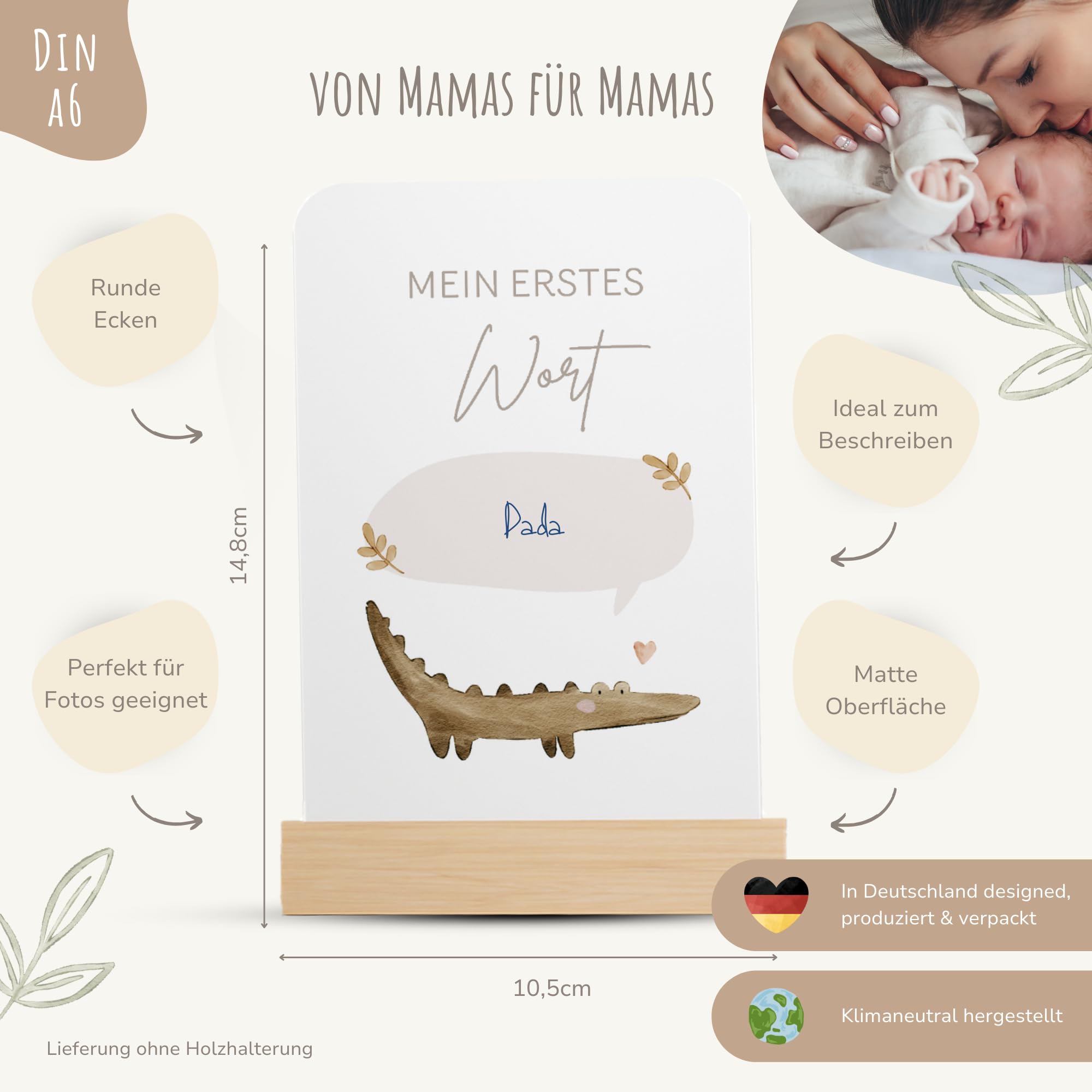 MeinBaby123® Karty z kamieniami milowymi "Dein erstes Jahr" (beżowe boho)