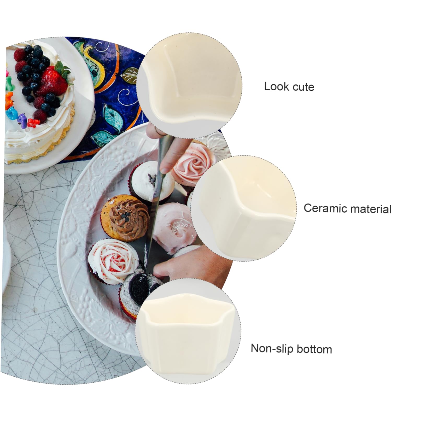 5piezas Molde Para Hornear De Cerámica Molde Creativo Para Postres Para Hacer Mousse Pasteles y Pudines Casa
