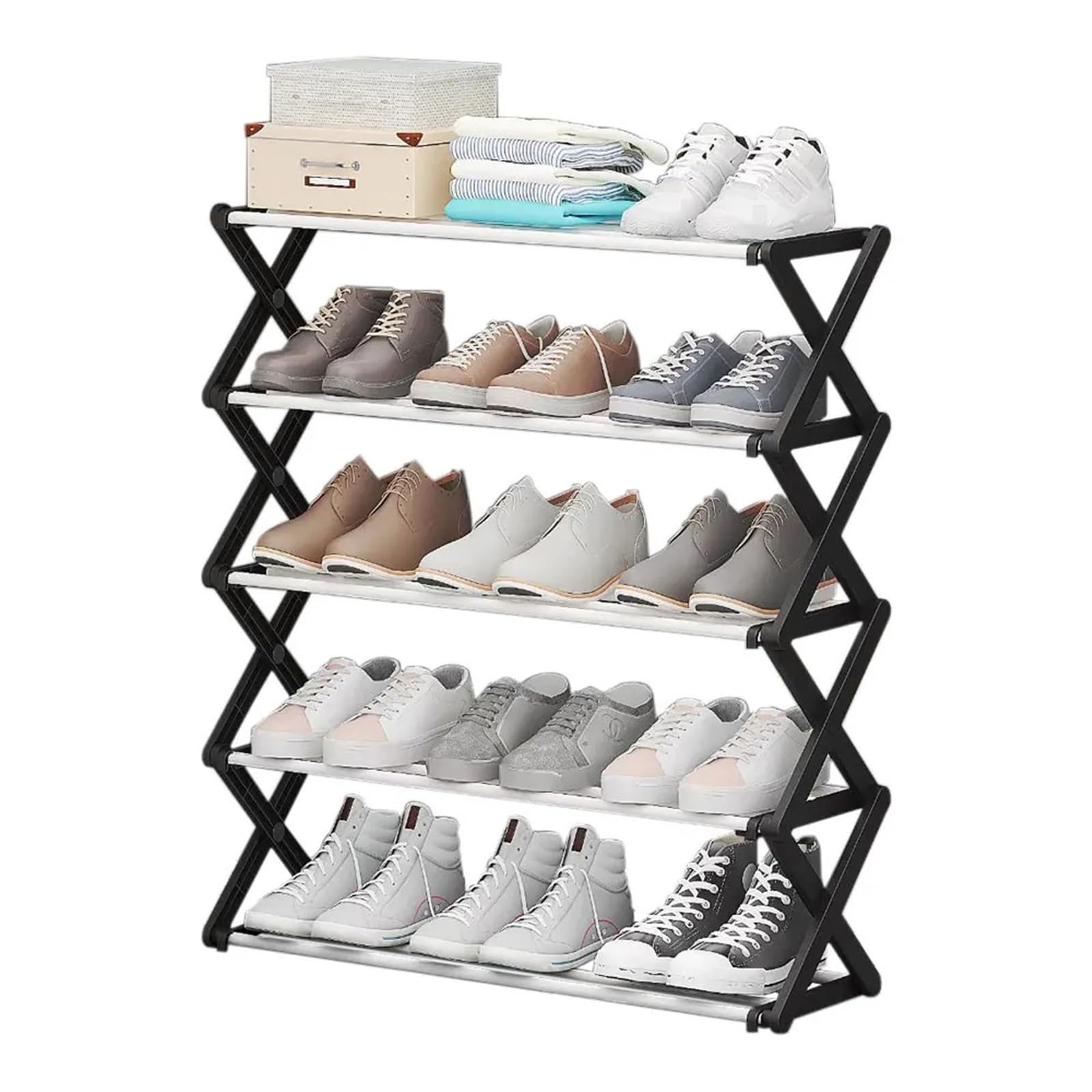 Estantería de Metal Foldable Multi-Tier Metal Shoe Rack