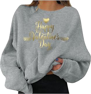 Women's Valentines Loose Long Sleeve Shirt Pattern Printed Top Blouse Baggy Casual Pullover Pop Art Oversize Jumper Stylish Leisure Tops for Women Valentines Gift