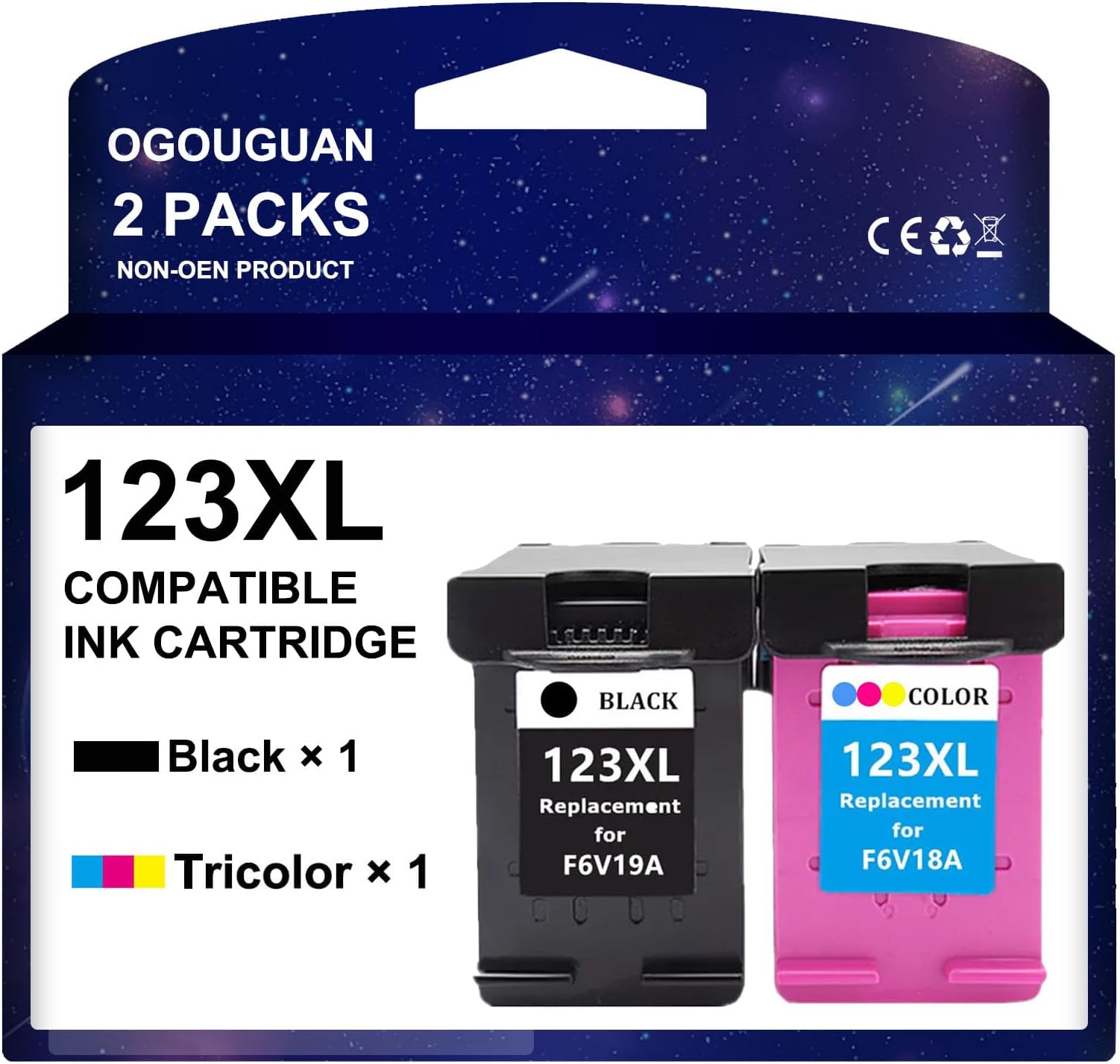 Sponsored Ad โ Remanufactured Ink Cartridge 123 Replacement for HP 123 123XL for Deskjet 2130 2620 2630 2632 3639 Envy 4513 4520 4521 4522 Officejet 3830 4560 (1 Black 1 Tri-Color)