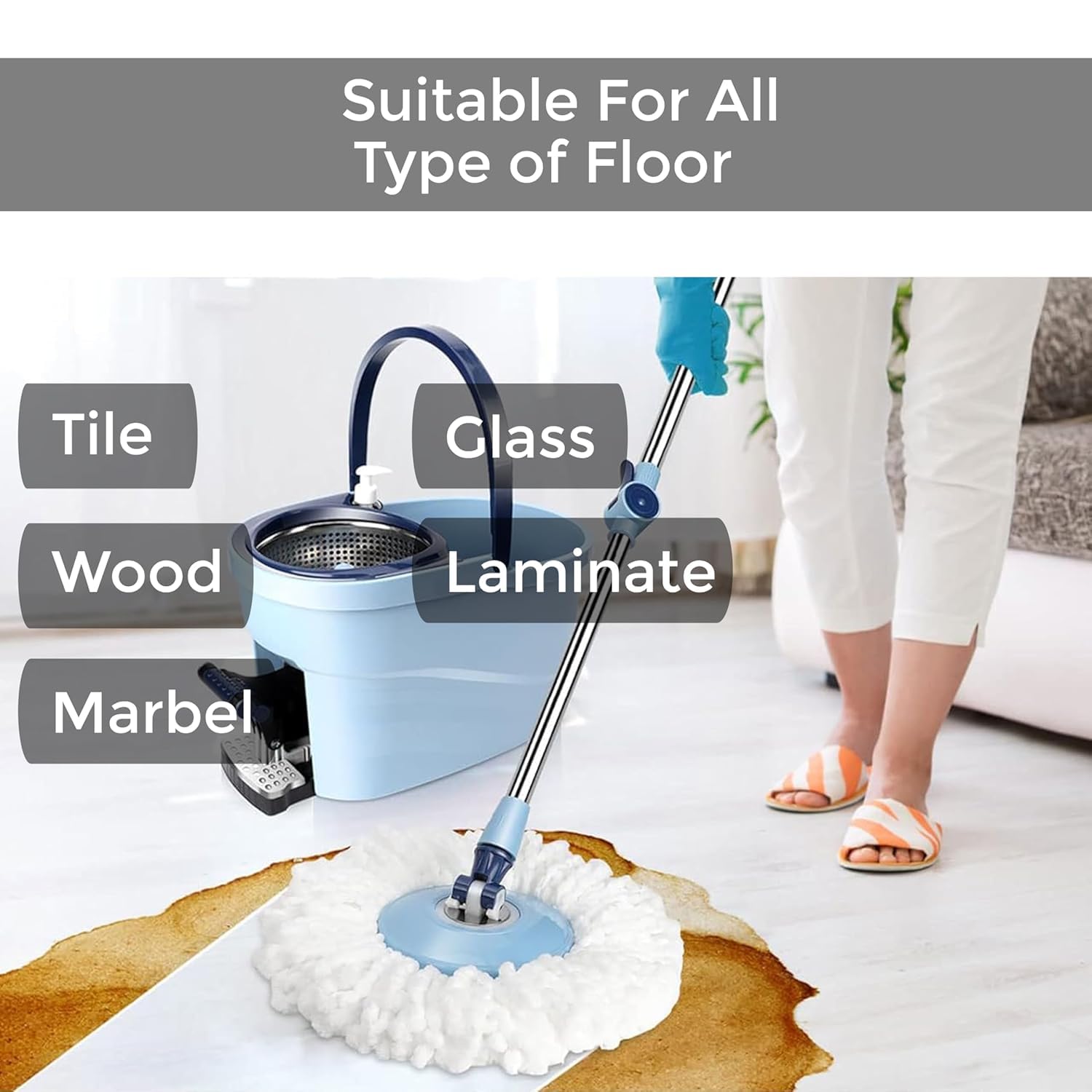Feyora Mop Refills - Heavy Duty & Absorbent (Pack of 2) -2
