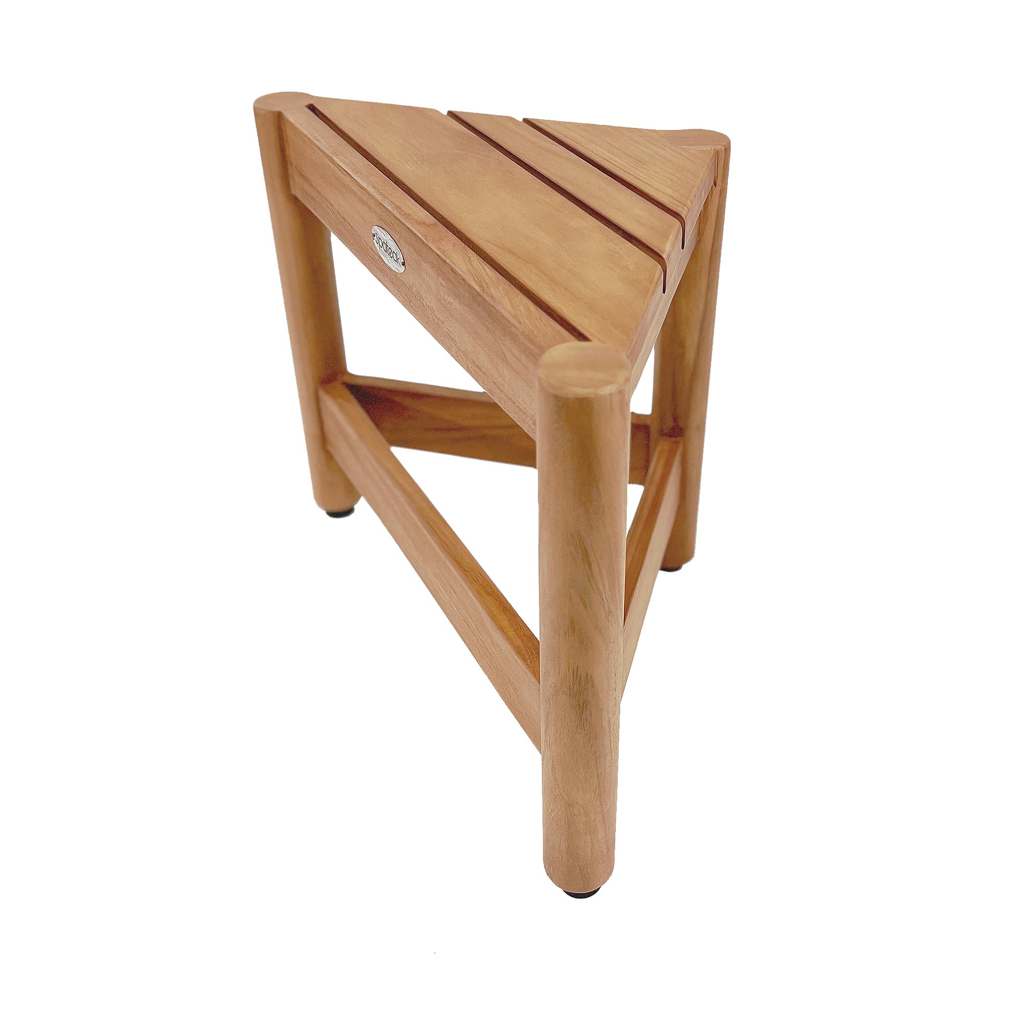 Asta Select Eckfußhocker Aus Massivem Teak – Für Dusche, Badewanne & Outdoor, 30,7x30,7x33,1 Cm