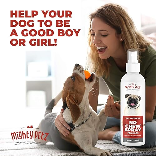 Miniatura 3 de Mighty Petz Spray sin masticar para perros – Alternativa en aerosol de manzana amarga, grande de 8 onzas. Repelente de perros, disuasorio